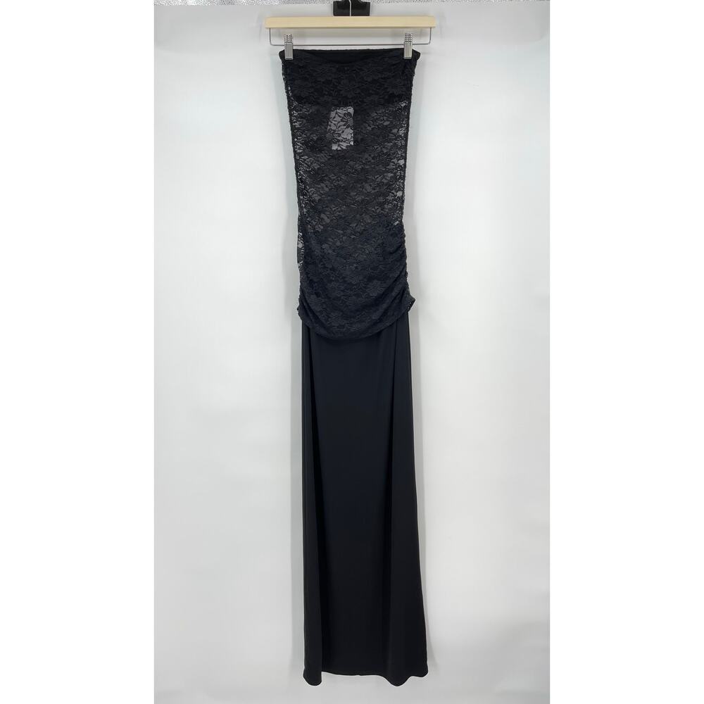 Lovers and Friends | NWT Zahra Gown in Black Lace Jersey Column Maxi Dress XS - Picture 2 of 12